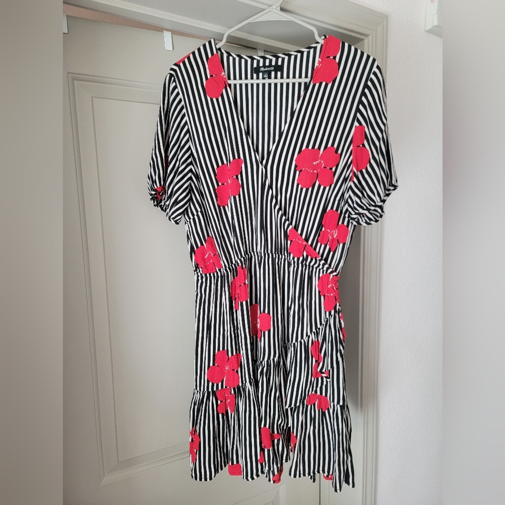 Madewell Ruffle Wrap Dress in Candied Orchids